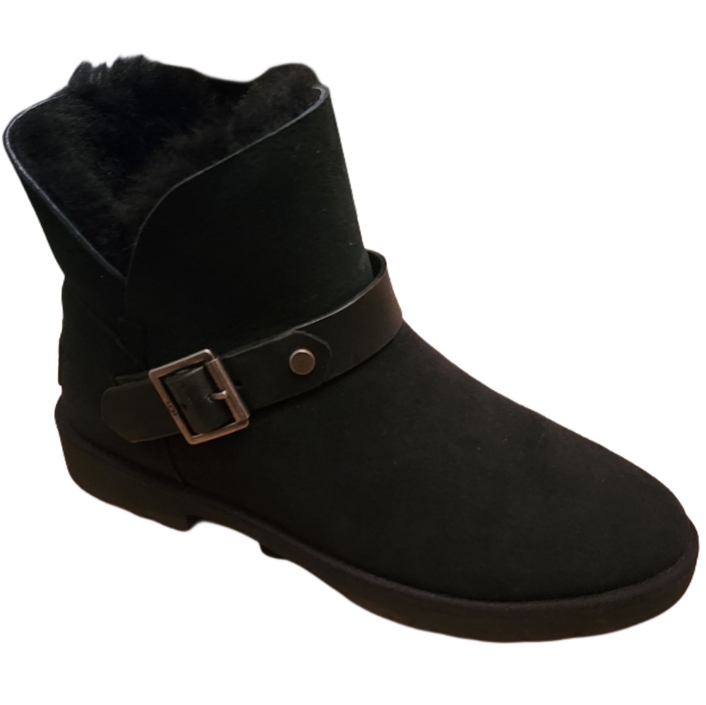UGG Romely Short Buckle Boot 'Black' BLK Women's Size 5 Like New